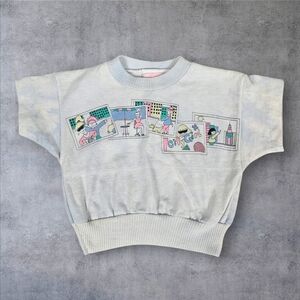 Vintage 80s Hearts Graphic Print City Girl Tie Dye Tee-Shirt Size 4/5 Girls‎ W44